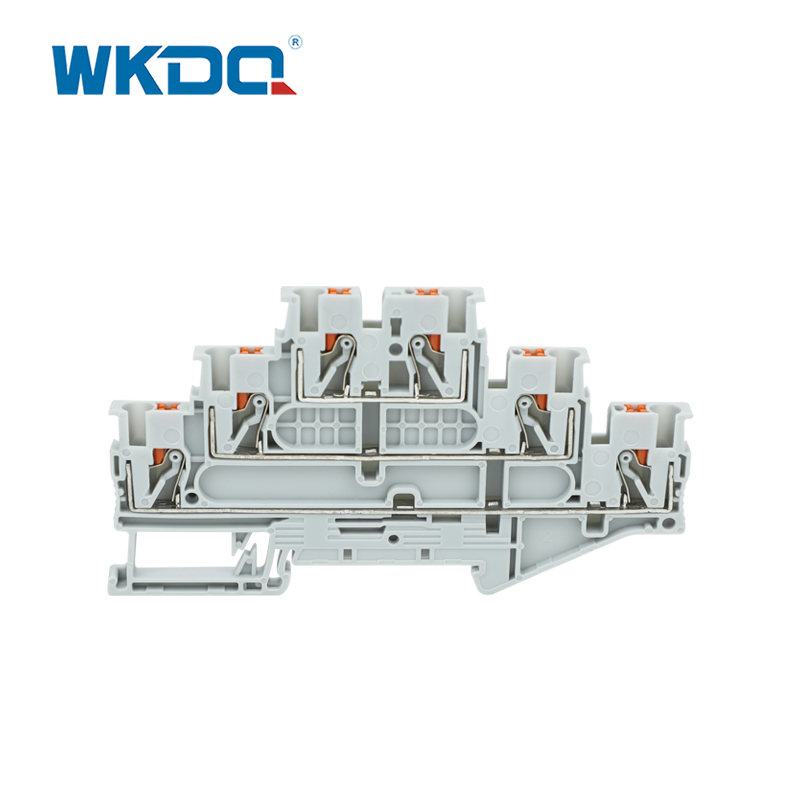 JPT2.5-3L Three Level Push In Terminal Block Din Rail Mounted Terminal Block