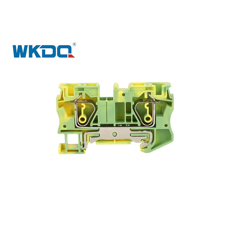 JST 6 PE Universal Din Rail Power Distribution Block , Spring Loaded Wire Connector PE Ground