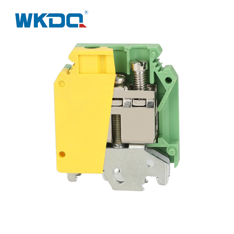 JUISLKG 35 Compact Universal Electrical Terminal Block Yellow Green Color Frameproofing Nylon PA66