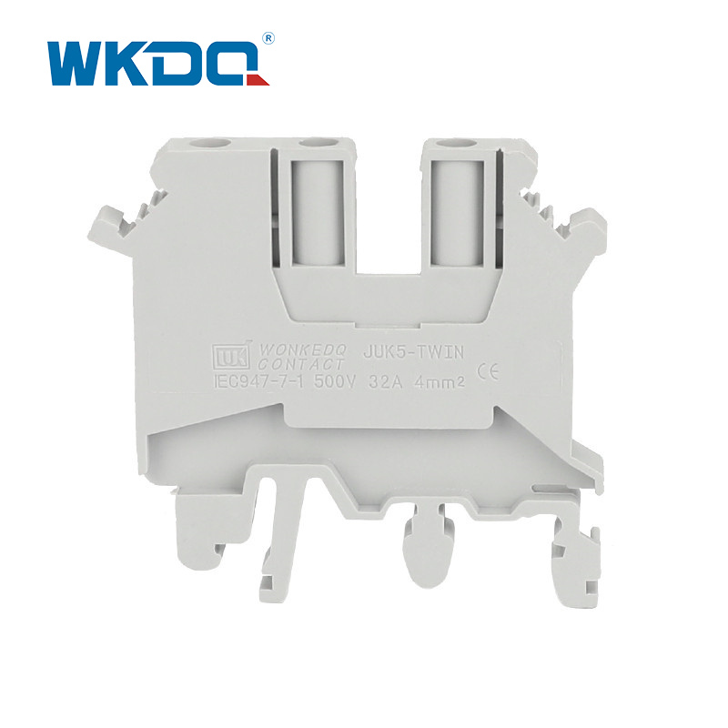 JUK5 TWIN Din Rail Power Terminal Block Brass And Steel Metal Material