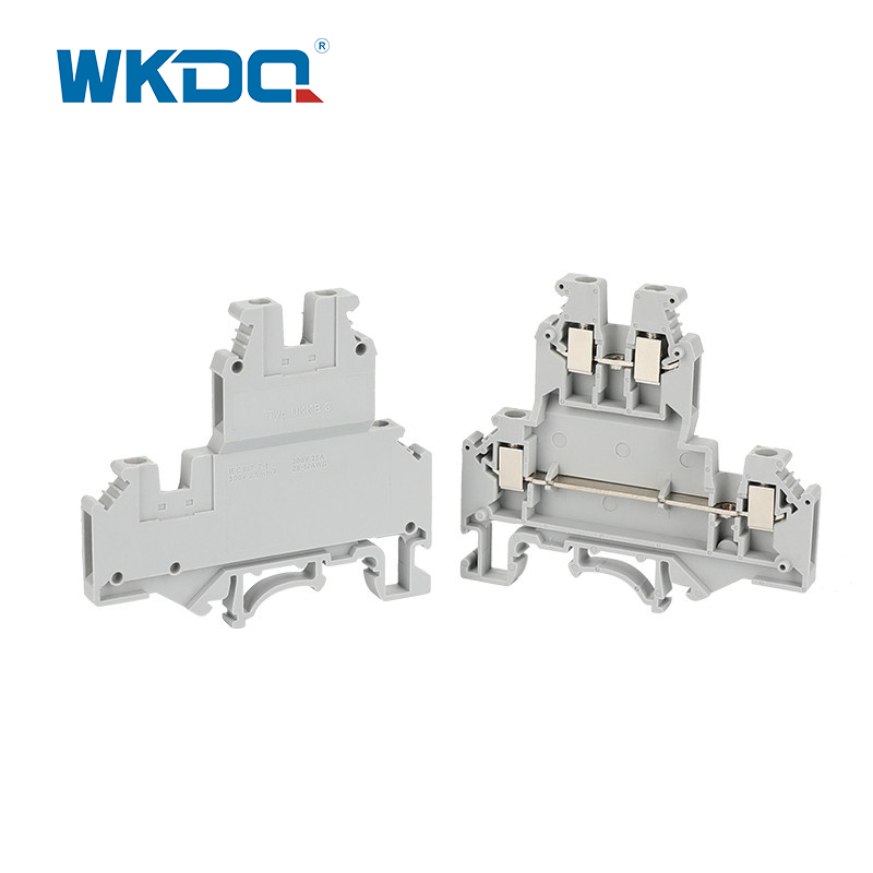 JUKKB 3 Screw Terminal Block , OEM Fused Terminal Block Wire Pressing Flame