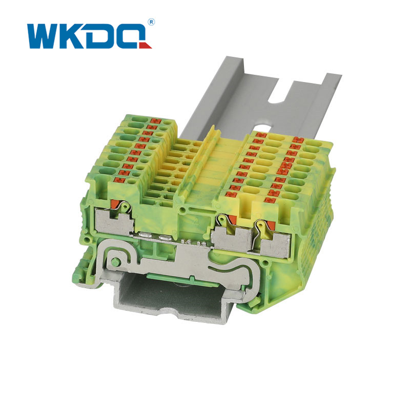 Multi - Conductor Small Wire Terminal Block Yellow and Green Electrical Connector Blocks